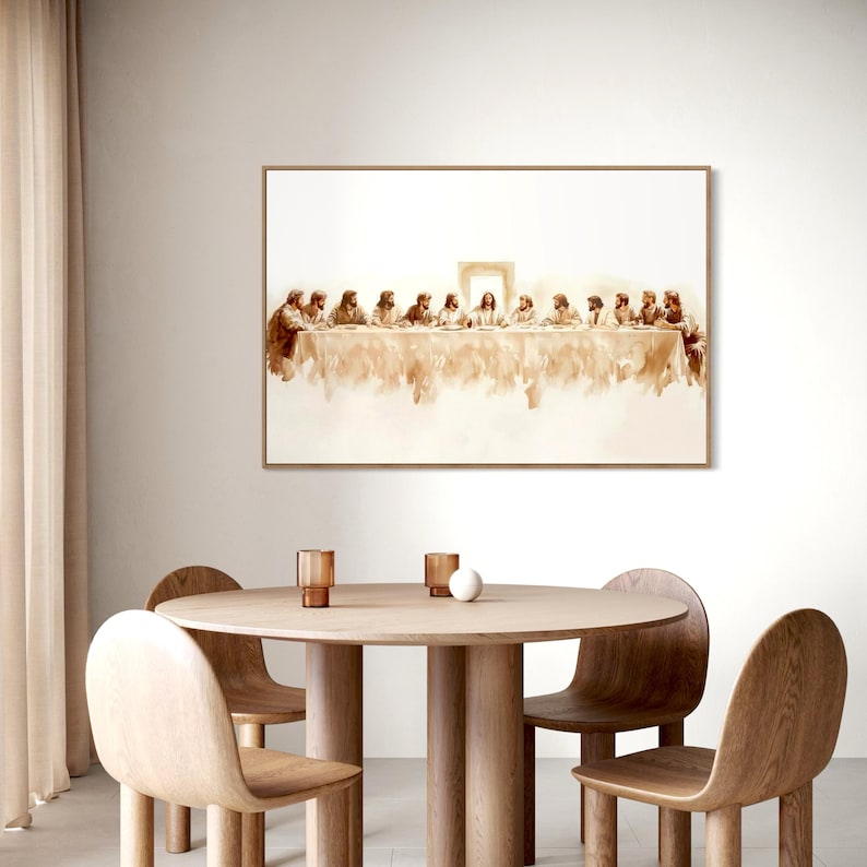 Last Supper Jesus Framed Canvas / Poster Christian Wall Art Print ...