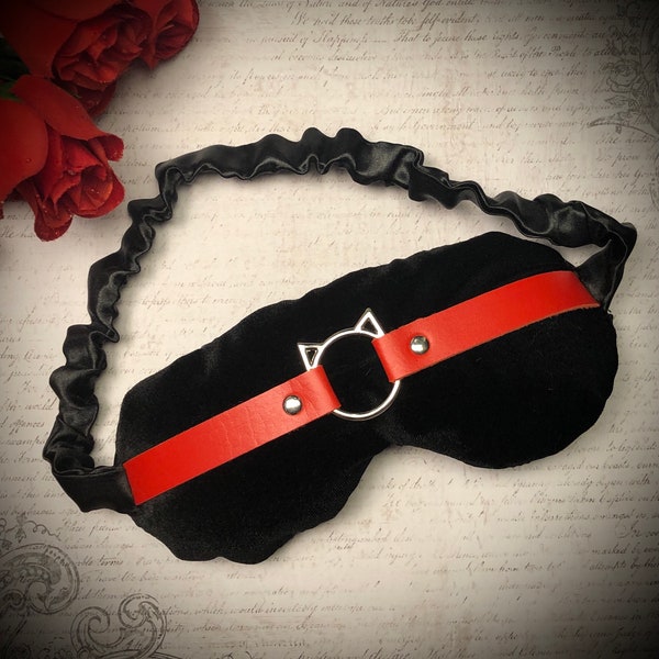 Valentines Day,Sleep Mask,Eye Mask, Boudoir ,Restraint,Choker,For Wife,For Girlfriend,Birthday,Anniversary,For Her,Cat Gift