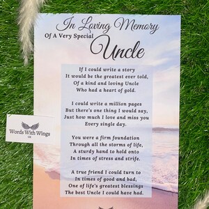In Loving Memory of A Very Special Uncle Grave Card | Funeral Tribute ...