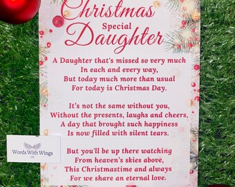 Daughter Christmas Graveside Memorial Card - Optional Stake 3 thumbnail image