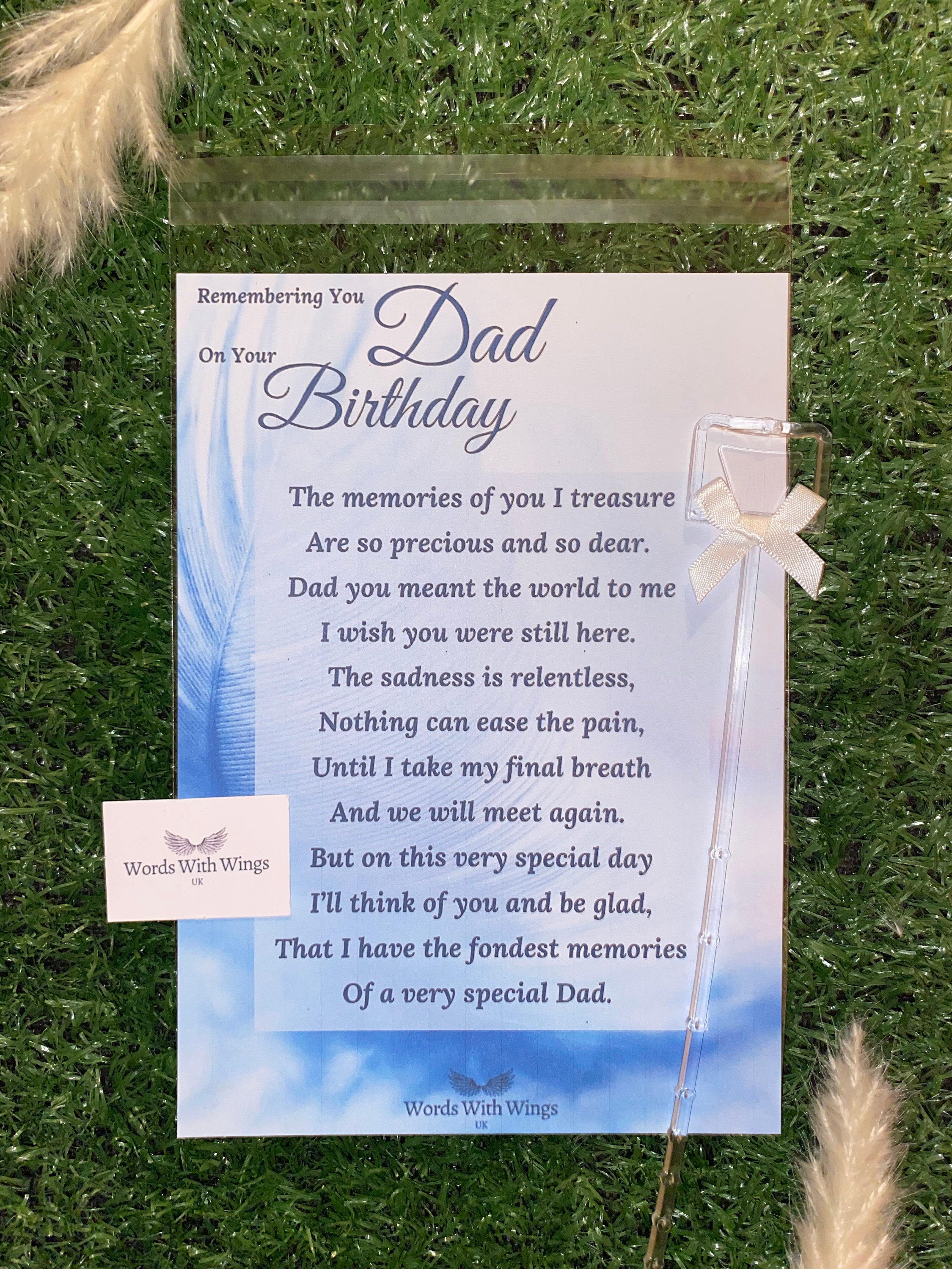 Remembering You Dad On Your Birthday Grave Card Memorial Etsy