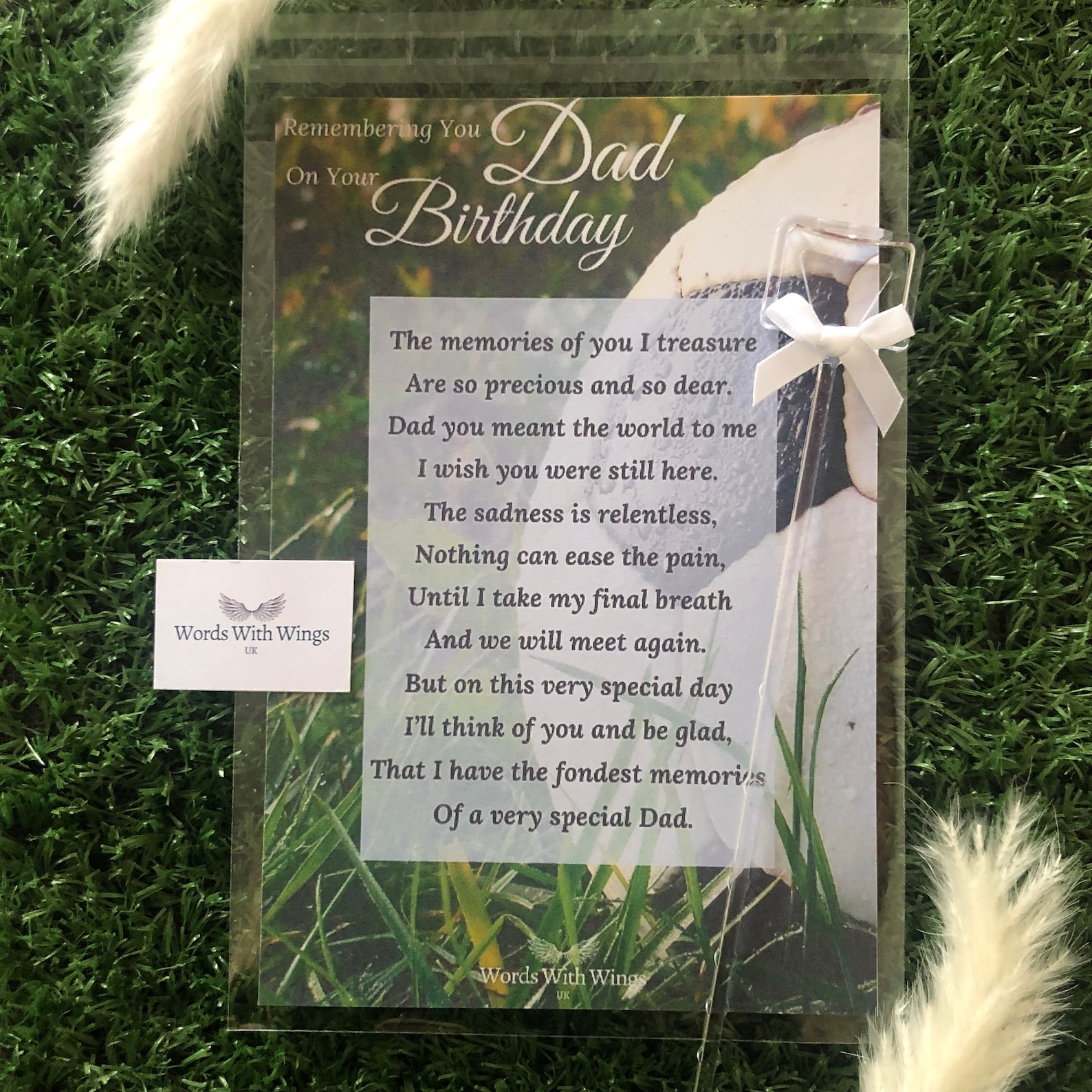 Remembering You Dad on Your Birthday Grave Card Memorial Etsy UK