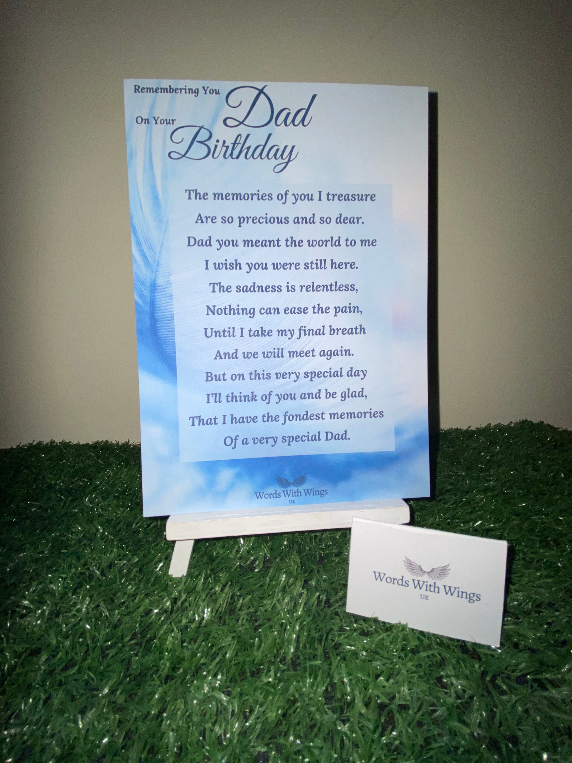 On Your First Heavenly Birthday Dad Grave Card Memorial 