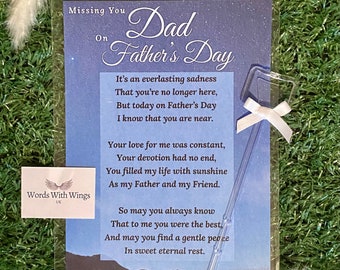 Tarjeta "Te extraño, papá" en el Día del Padre / Tarjeta conmemorativa / Tarjeta para la tumba de papá / Adorno para la tumba de papá / Tarjeta para el Día del Padre / Día del Padre Celestial