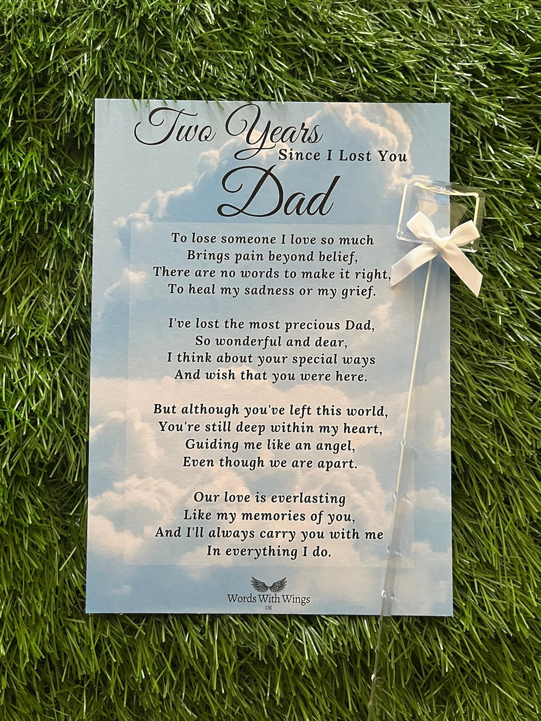 Two Years Since I Lost You Dad Grave Card Memorial Card Dad Grave