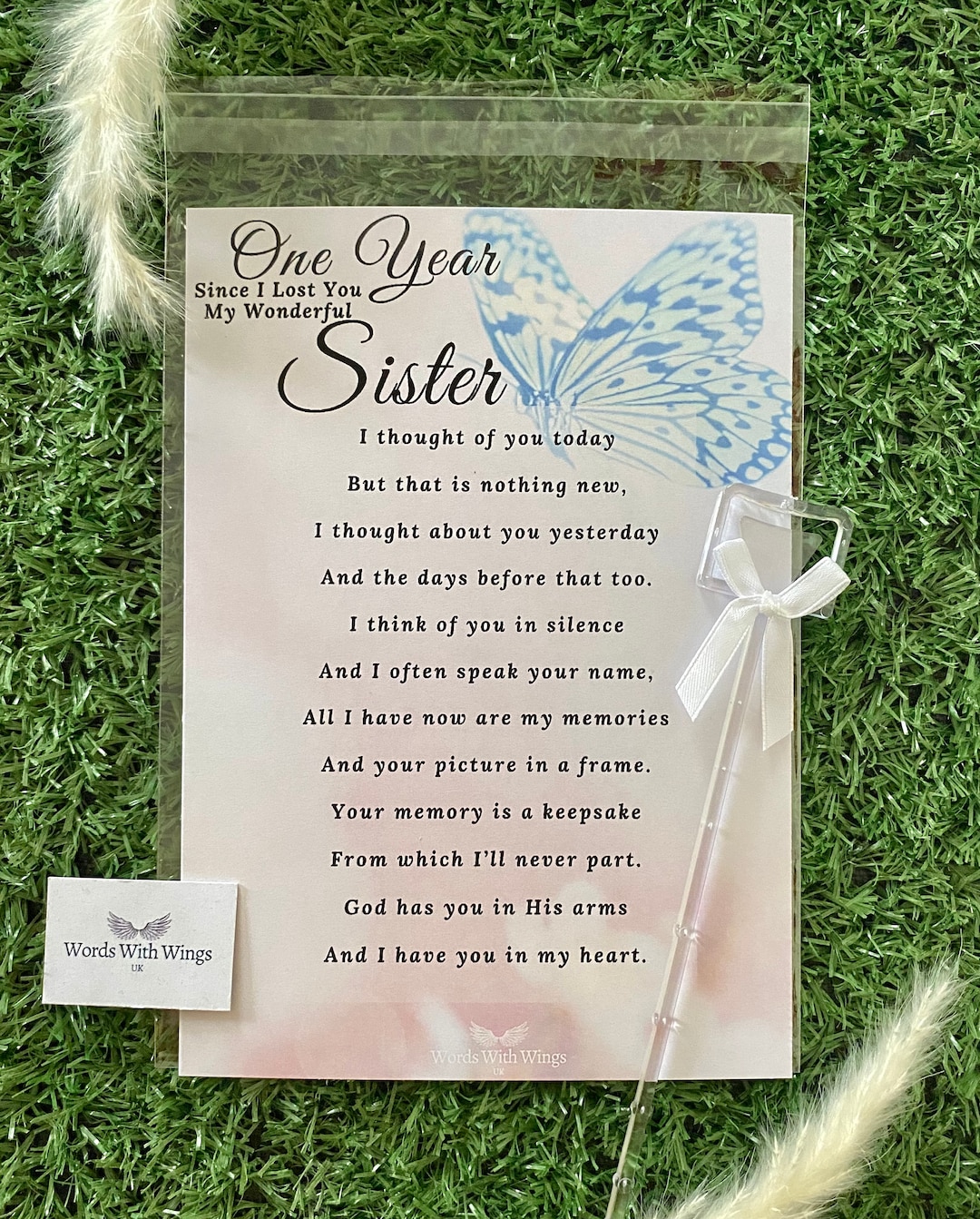 One Year Since I Lost You My Wonderful Sister Grave Card Memorial one-year-since-i-lost-you-my-wonderful-sister-grave-card-memorial