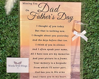 Tarjeta "Te extraño, papá" en el Día del Padre / Tarjeta conmemorativa / Tarjeta para la tumba de papá / Adorno para la tumba de papá / Tarjeta para el Día del Padre / Día del Padre Celestial