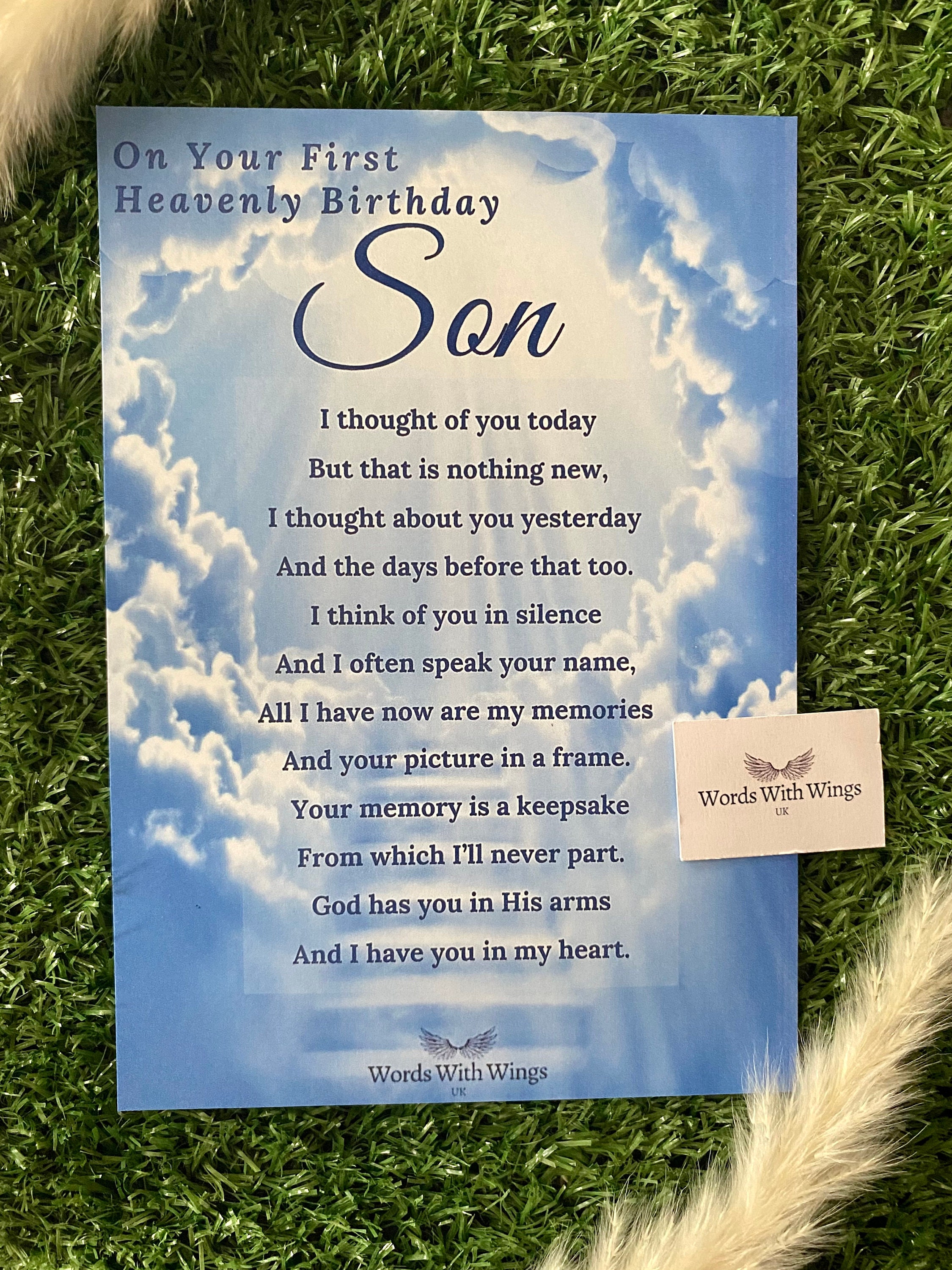 On Your First Heavenly Birthday Dad Grave Card Memorial 