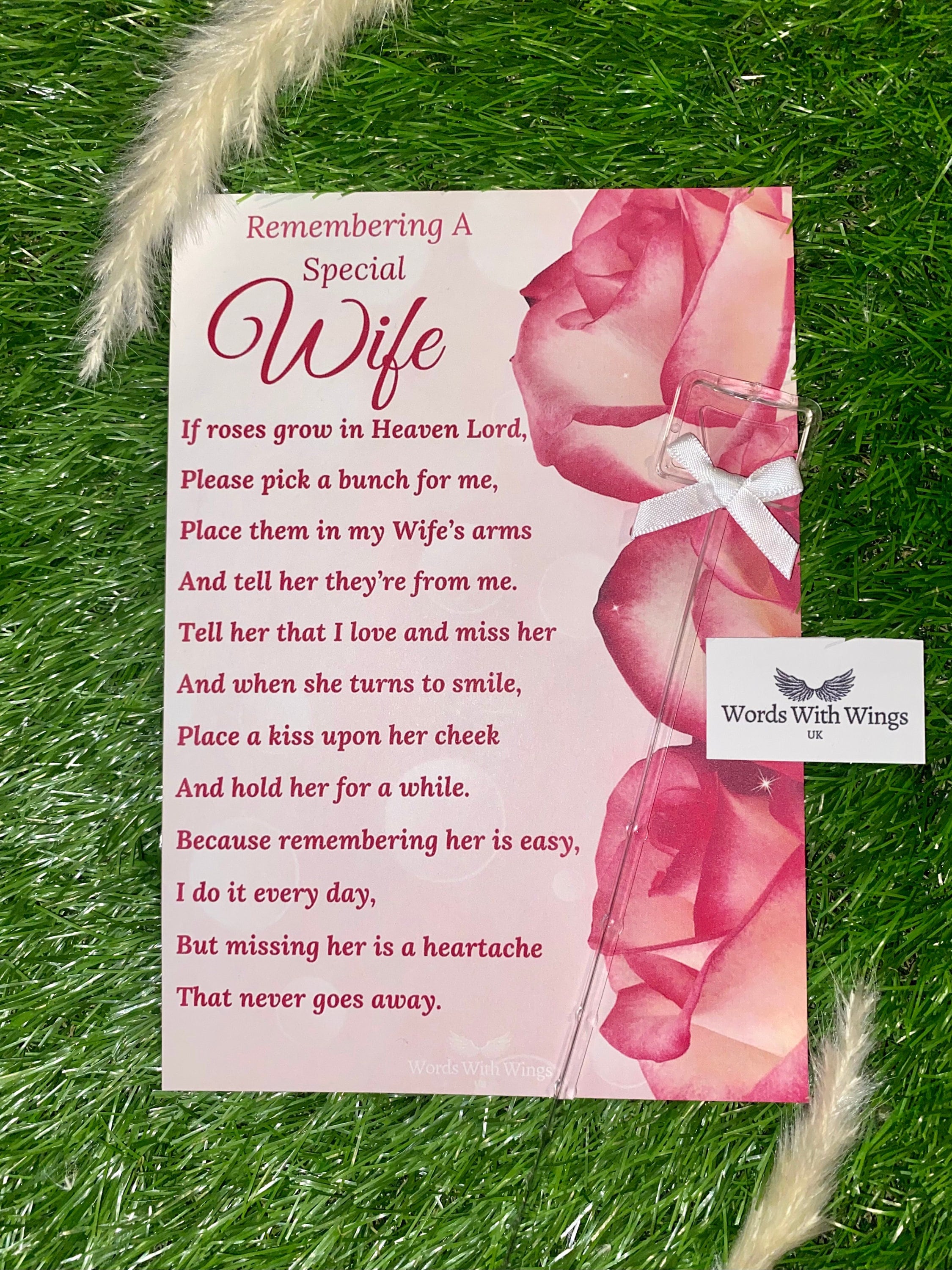 Remembering A Special Wife Grave Card Wife Funeral Tribute