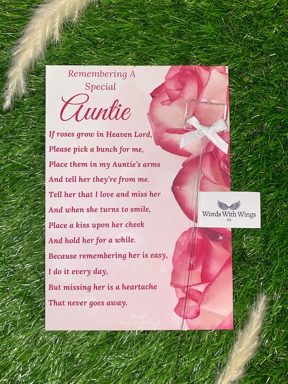 Remembering A Special Auntie Grave Card Auntie Funeral Etsy