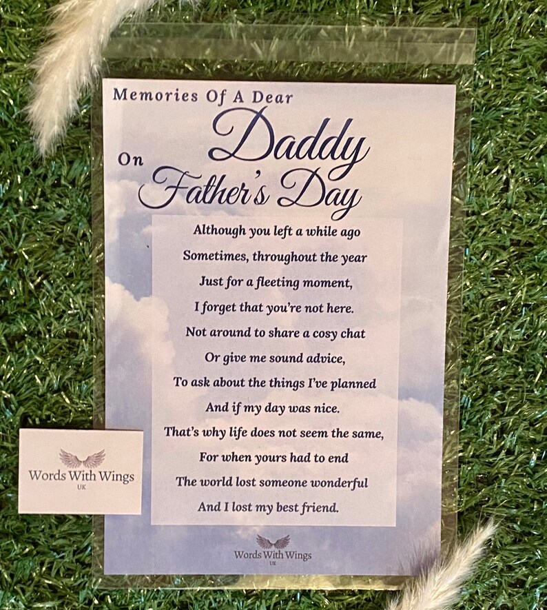 Memories of A Dear Daddy on Fathers Day Grave Card Memorial Etsy UK