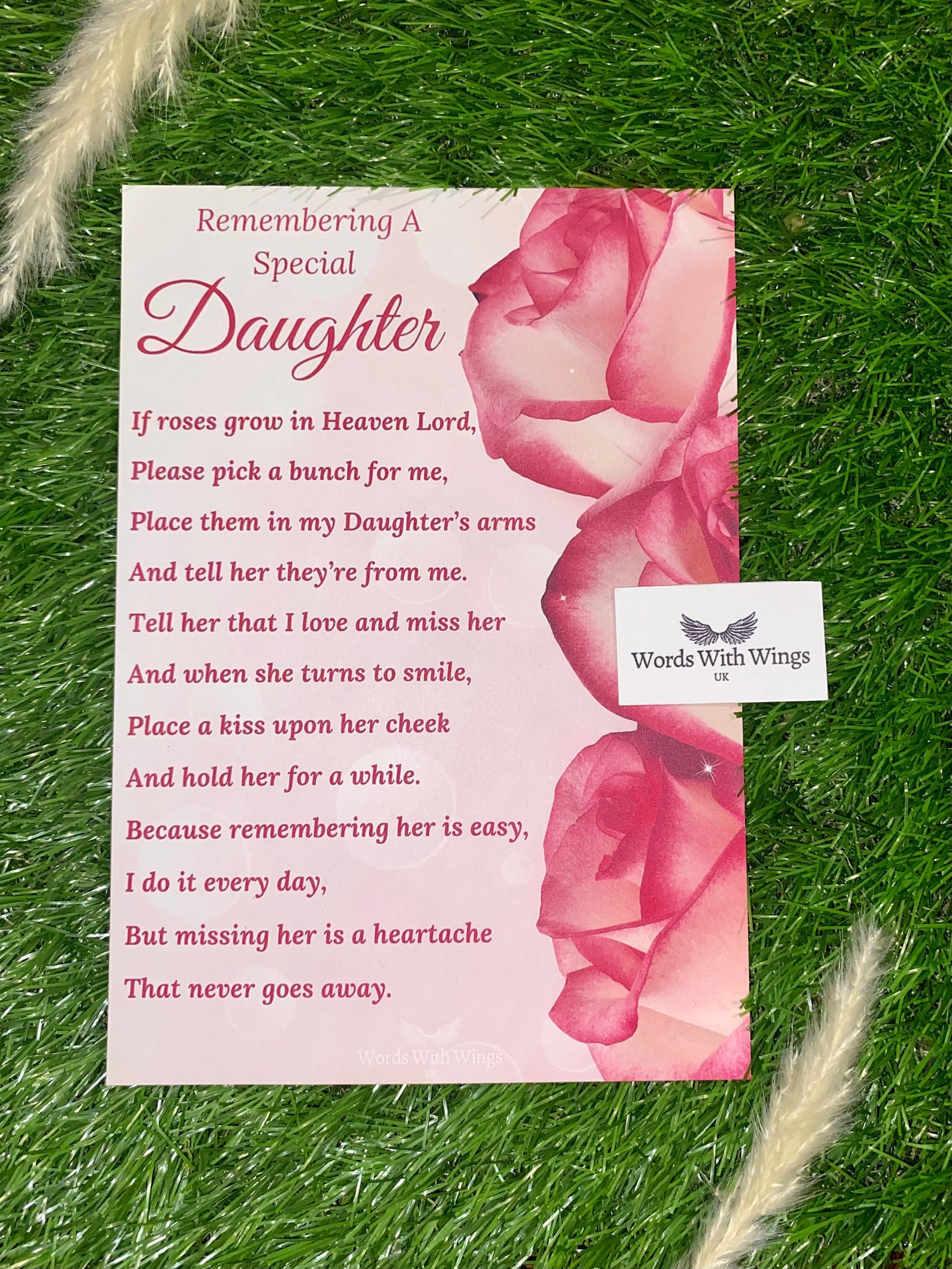 Remembering A Special Daughter Grave Card Daughter Funeral Etsy UK