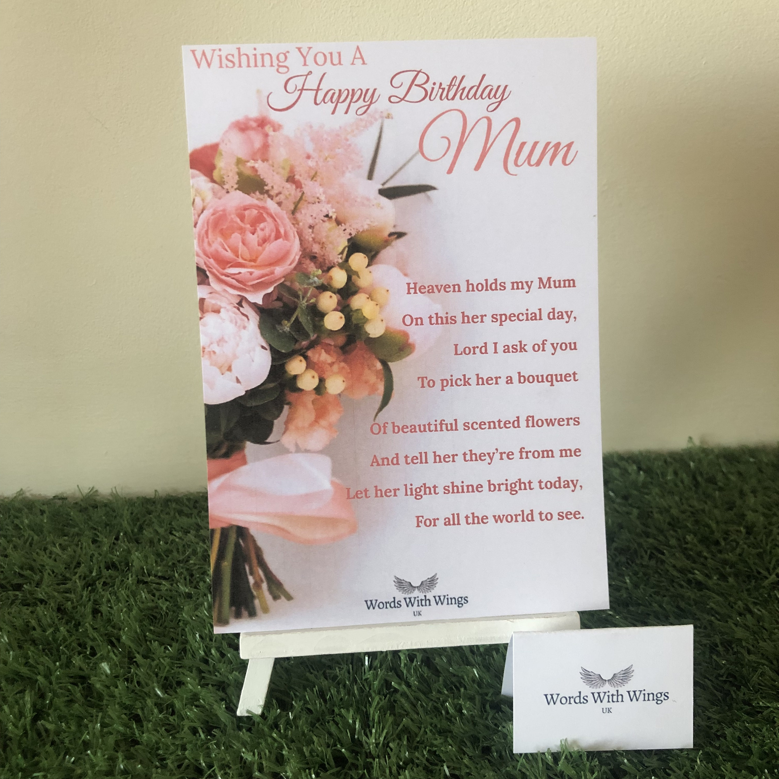 Happy Birthday Mum Grave Card Memorial Card Graveside Card Etsy UK