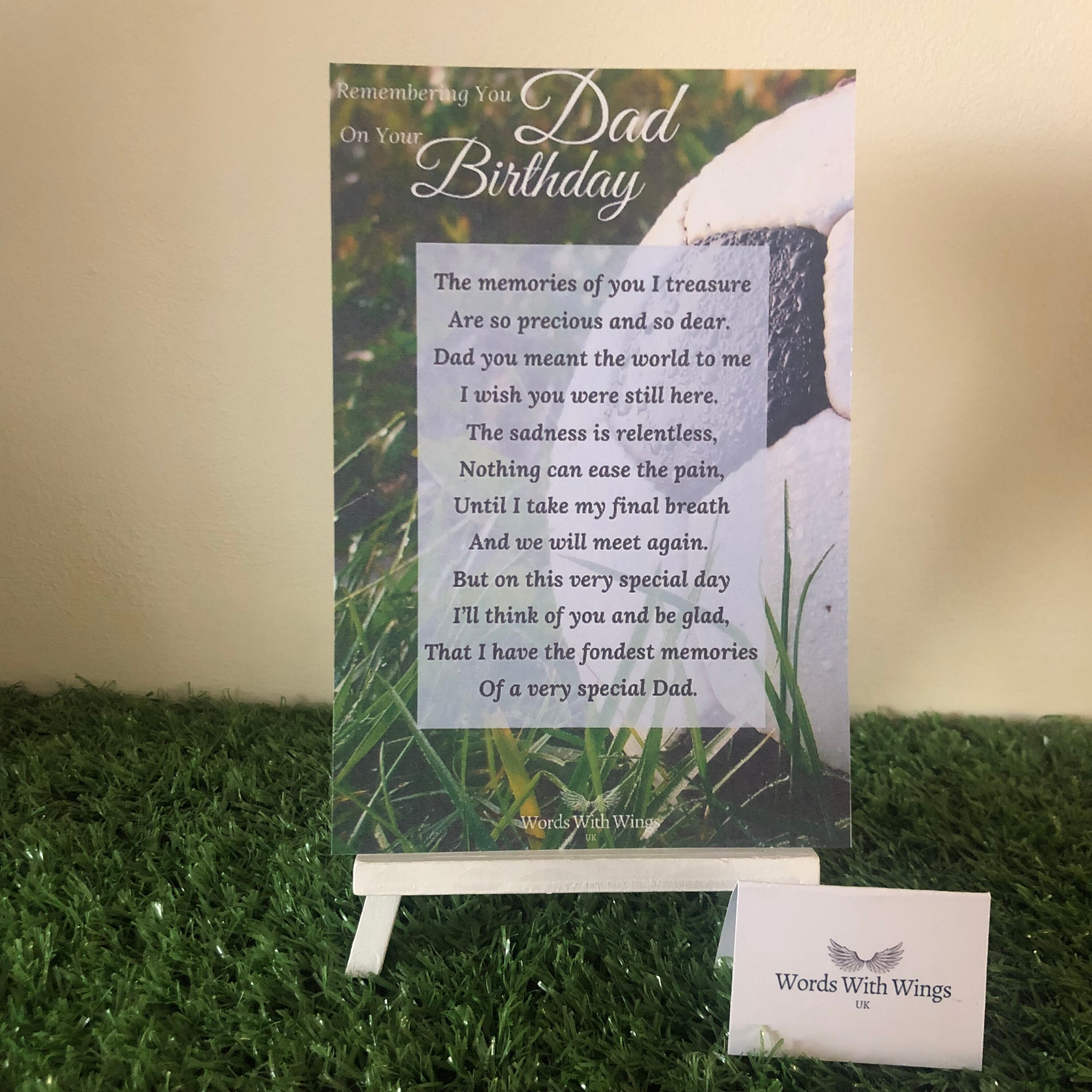 Remembering You Dad on Your Birthday Grave Card Memorial Etsy UK