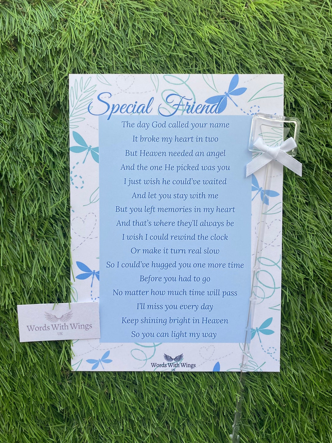 Special Friend Grave Card Grave Marker Grave Ornament Etsy UK
