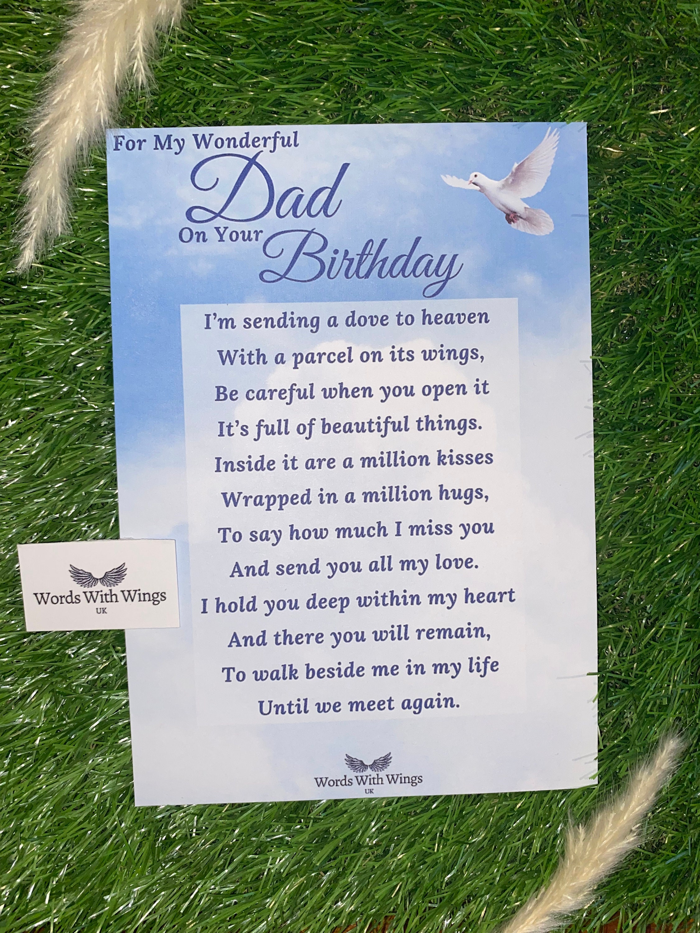 For My Wonderful Dad on Your Birthday Grave Card Funeral - Etsy Finland
