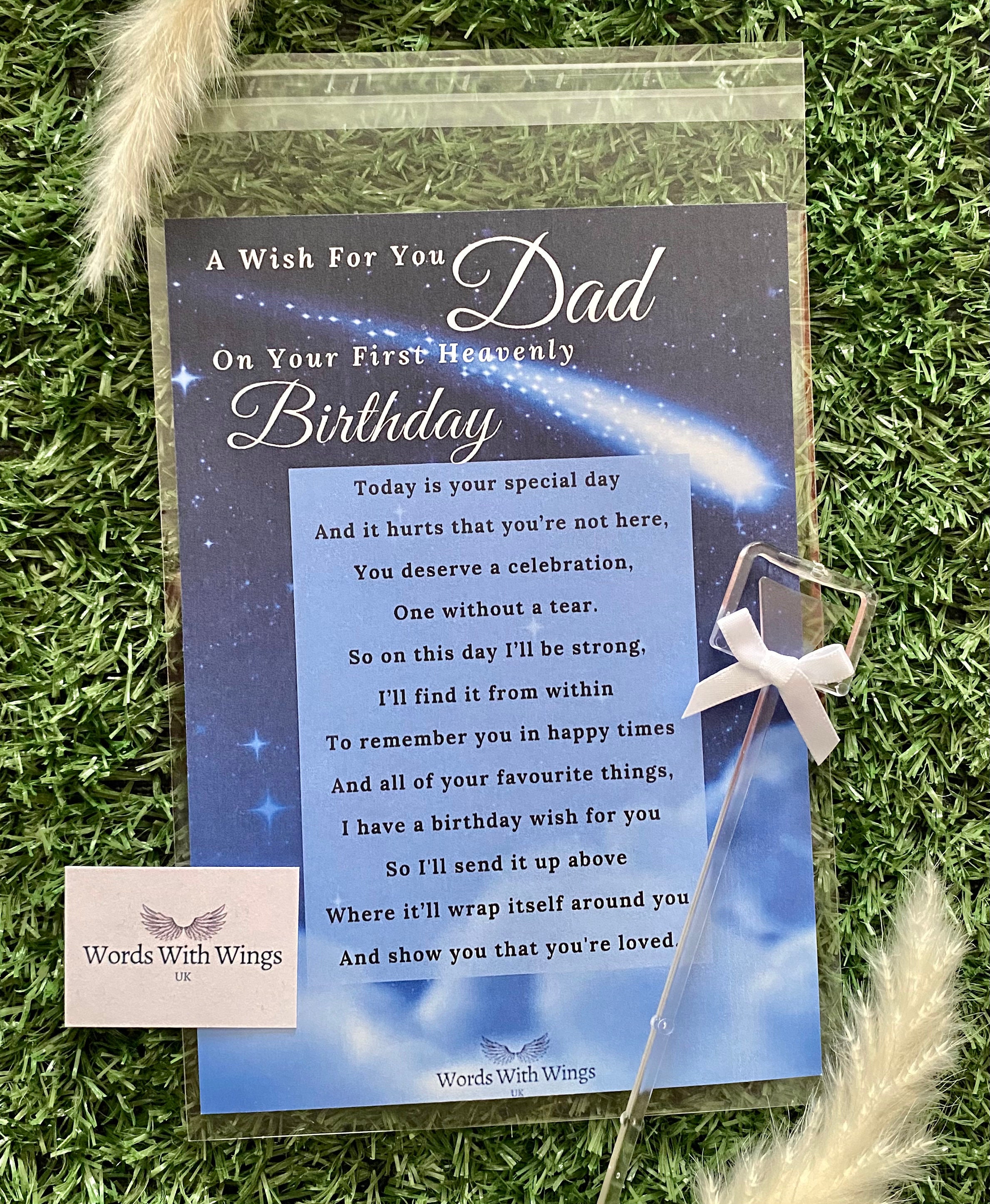 On Your First Heavenly Birthday Dad Grave Card Memorial -  Portugal