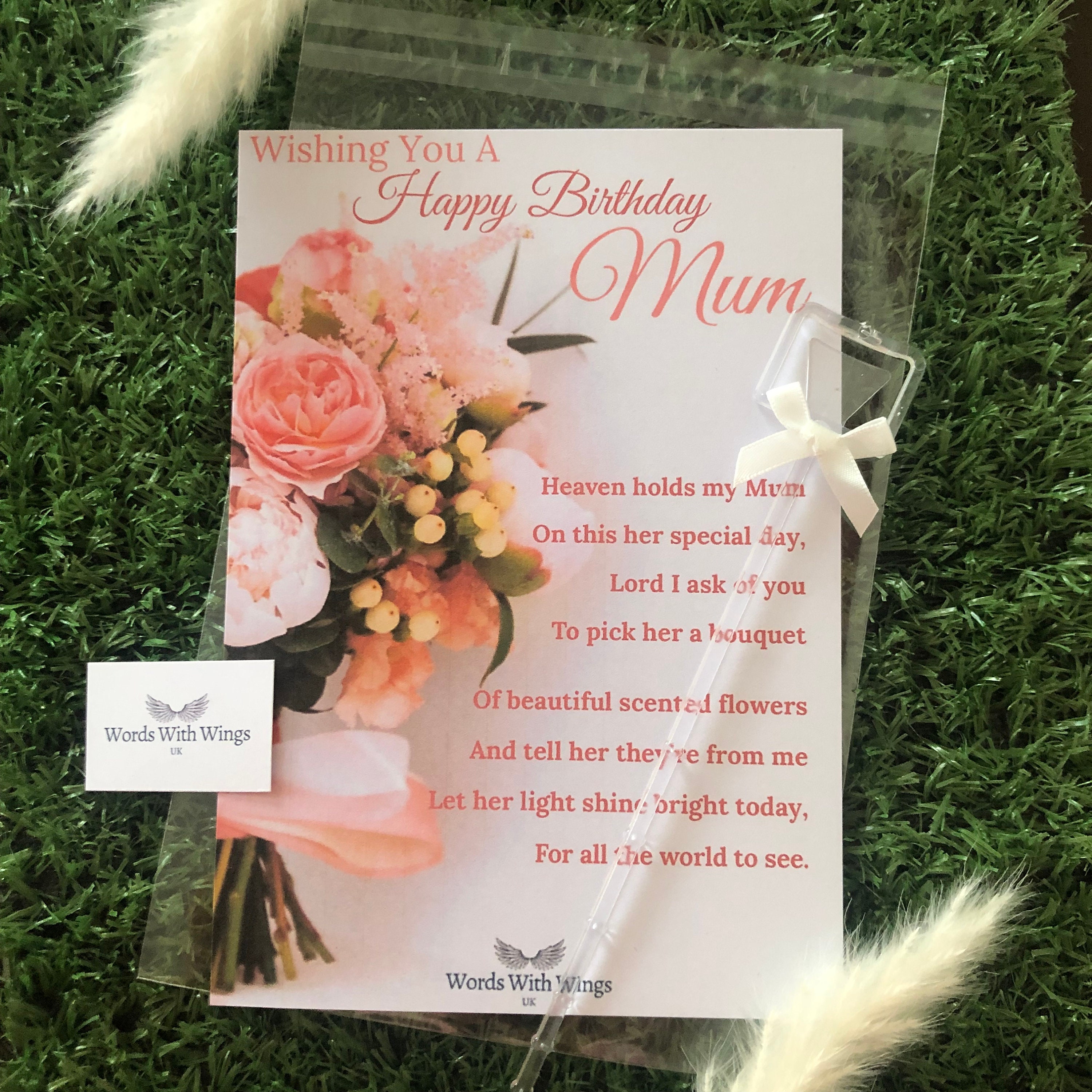 Happy Birthday Mum Grave Card Memorial Card Graveside Card Etsy UK