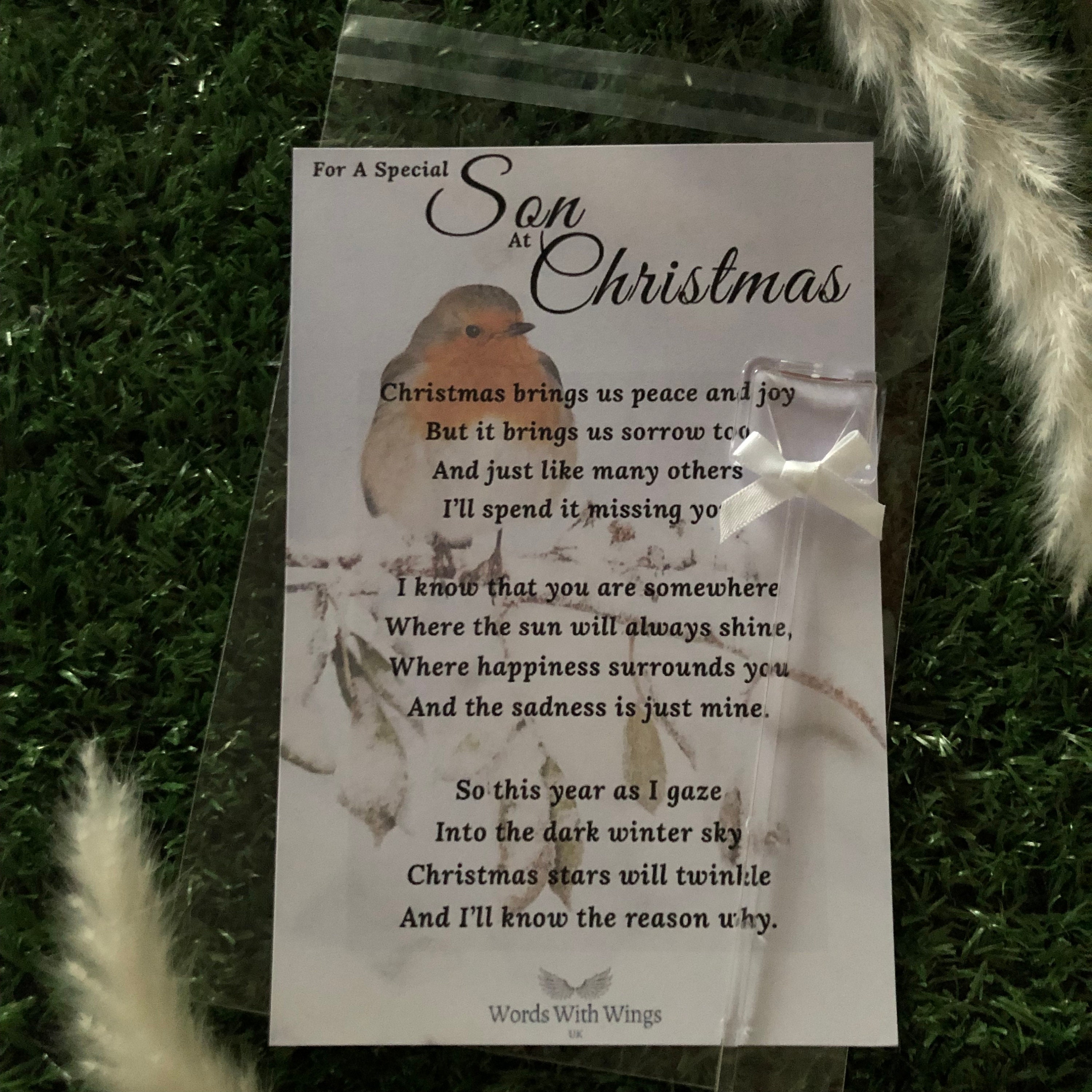 For A Special Son At Christmas Grave Card Memorial Card | Etsy