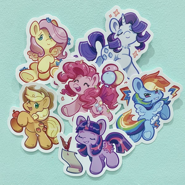 Mane Six Ponies Glossy Vinyl Stickers