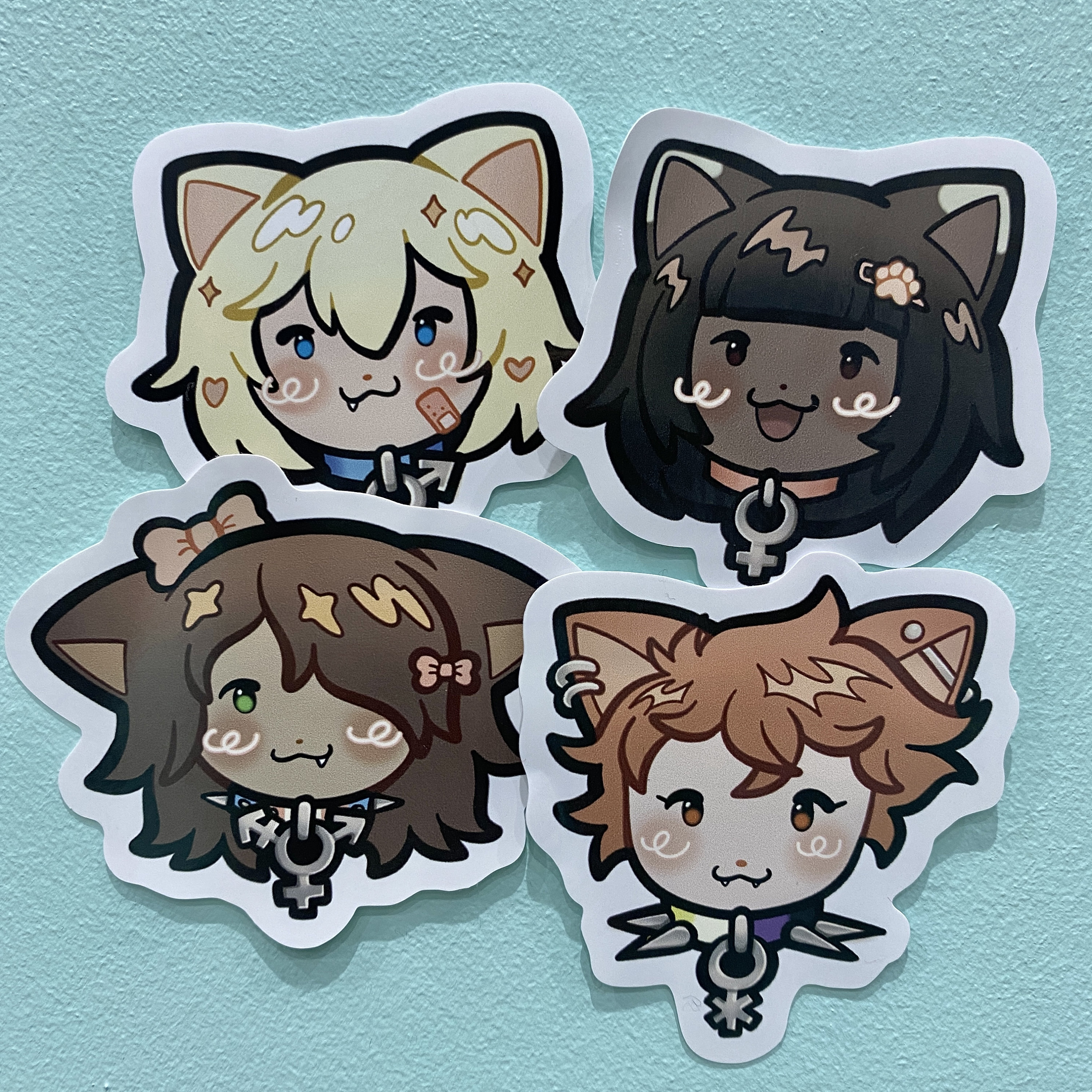 Catboy, Catgirl, Trans Cat + Nonbinary Cat Glossy Vinyl Stickers - Etsy