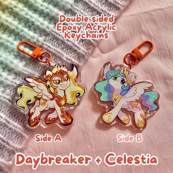 Princess Celestia and Daybreaker Epoxy Keychain