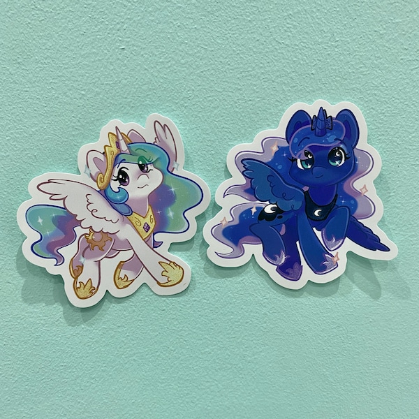 Princess Celestia and Luna Glossy Vinyl Stickers