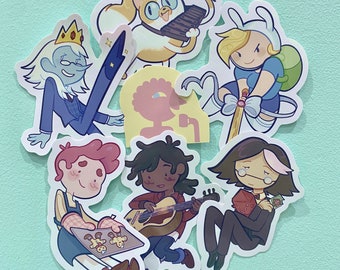 Fionna and Cake Glossy Vinyl Stickers