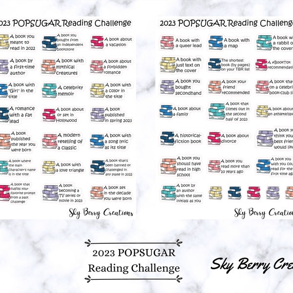 Reading Challenge Stickers 2023 Etsy Canada
