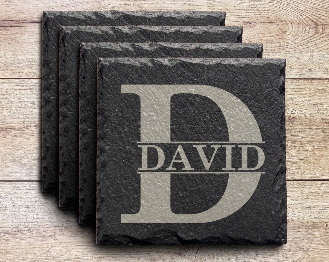 Set of Personalized Slate Coasters Etsy