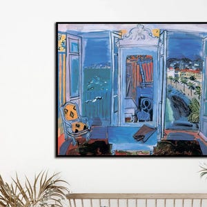 Apertura della finestra su Nizza di Raoul Dufy, poster d'arte decorativa da parete, stampa artistica con cornice, tela artistica, stampa artistica da parete, stampa poster
