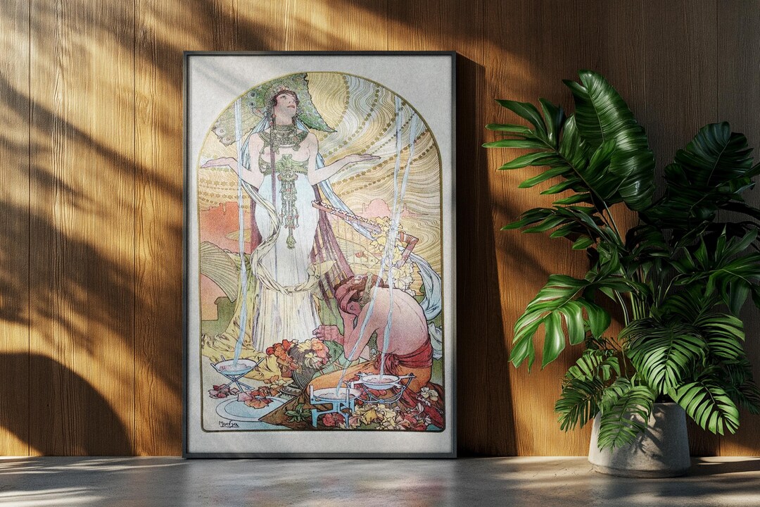 Art Nouveau Goddess Wall Art Print – Vintage Boho Illustration ...