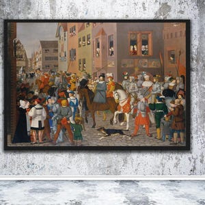 Entry of King Rudolf of Habsburg into Basel by Franz Pforr Wall Poster Art Print Art Canvas Wall Art Poster or Canvas READY to Hang