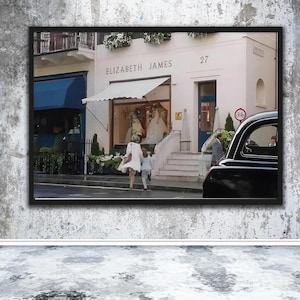 Poster del negozio di abiti da sposa Elizabeth James - Stampa murale &quot;Genitori in trappola&quot; - Stampa di scene di film vintage - Decorazioni iconiche per location cinematografiche - Arte per negozi di moda