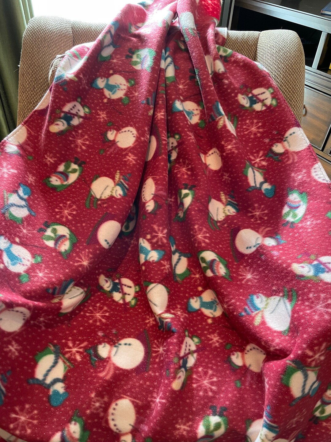 LARGE CHRISTMAS BLANKETS in Warm Blizzard or Antipill Fleece Prints