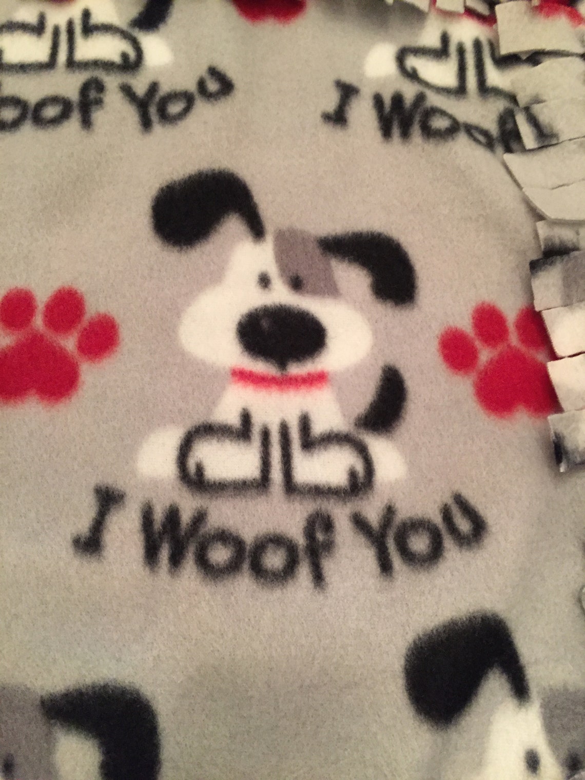 I WOOF YOU 24 x 20 NoSew Fleece Dog Blanket Etsy