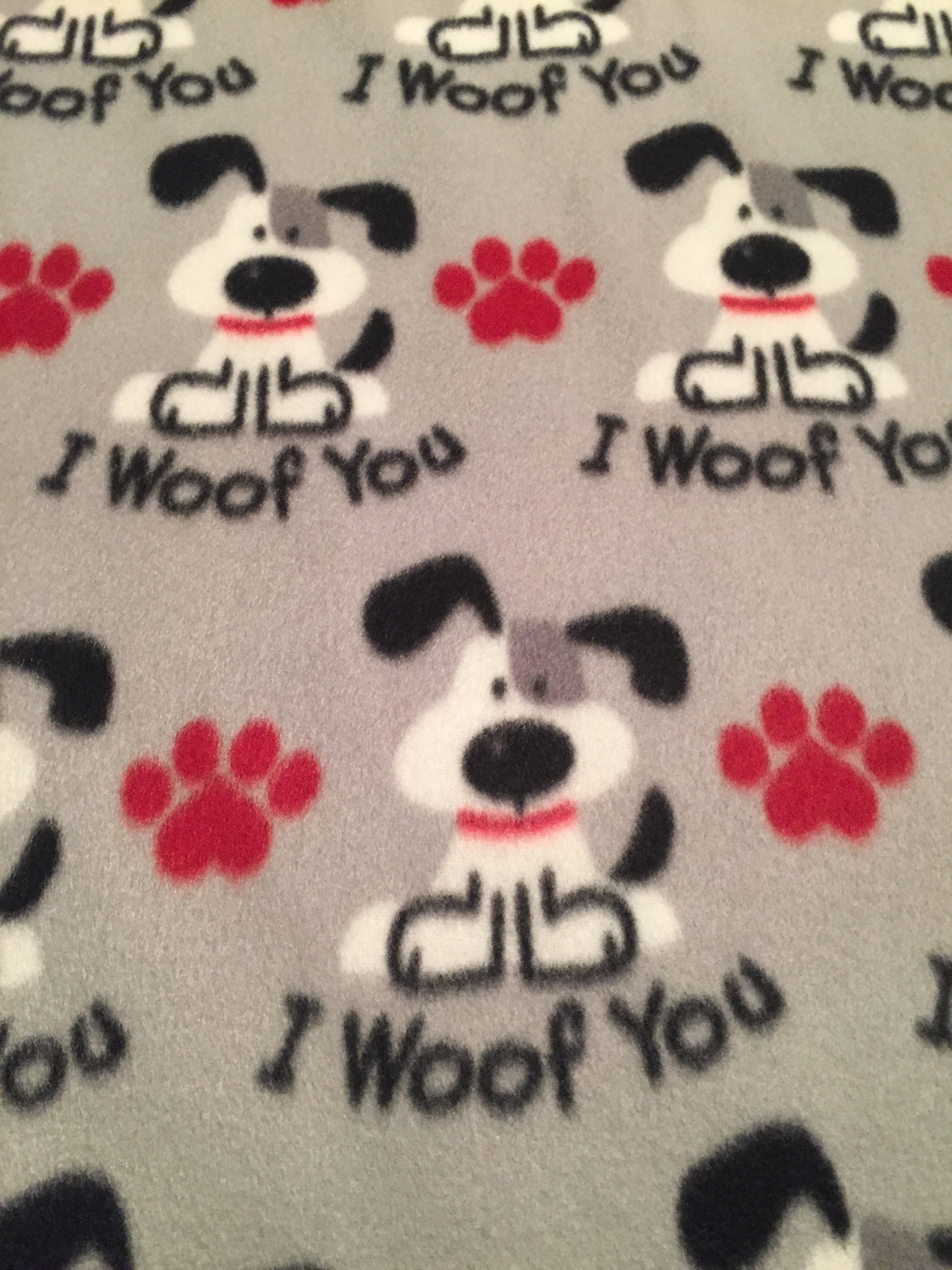 1 YARD of I WOOF YOU Fleece Fabric Dog Fabric Etsy