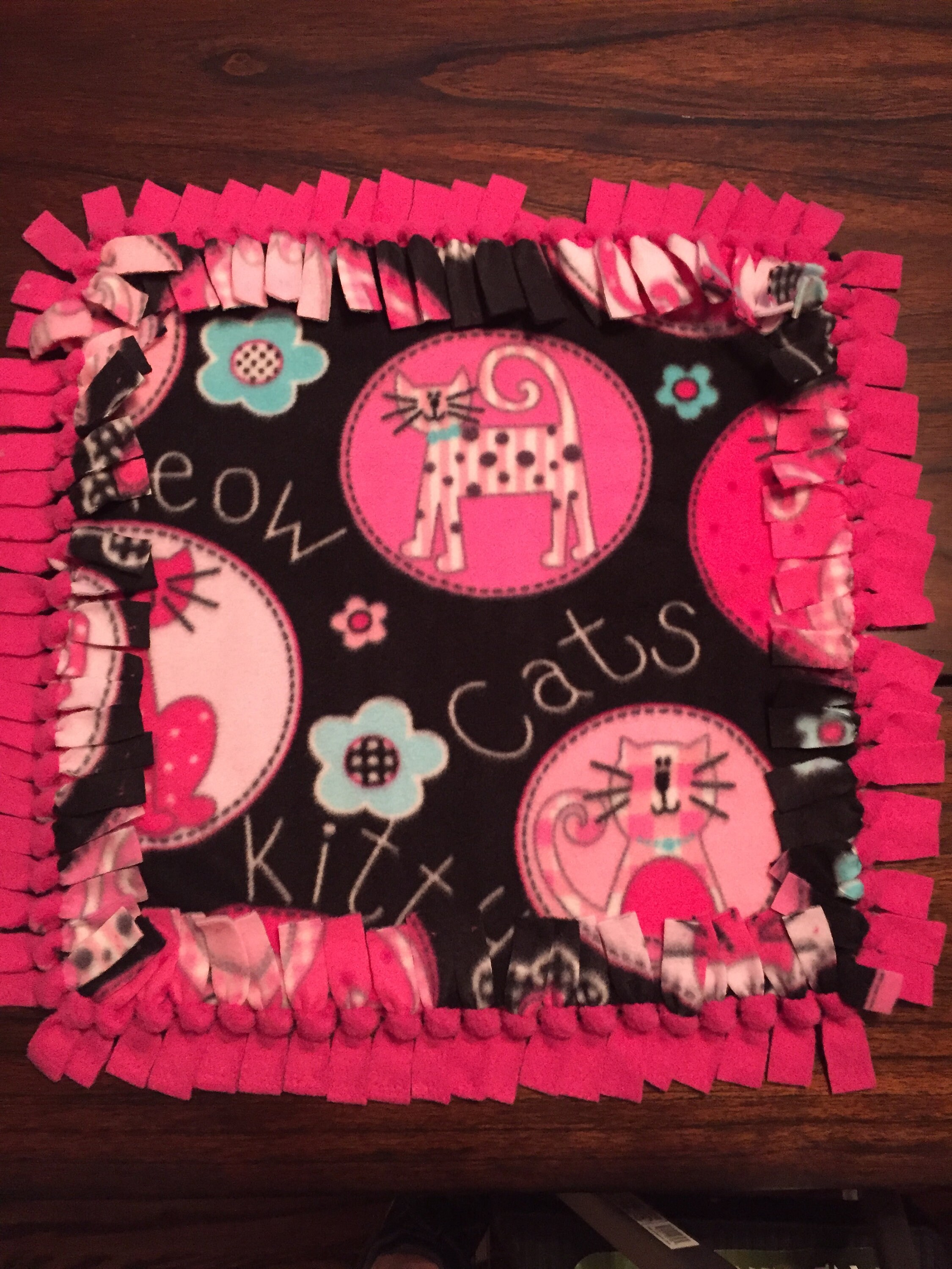 Cute Cat NoSew Blanket Knotted Fleece Blanket Etsy