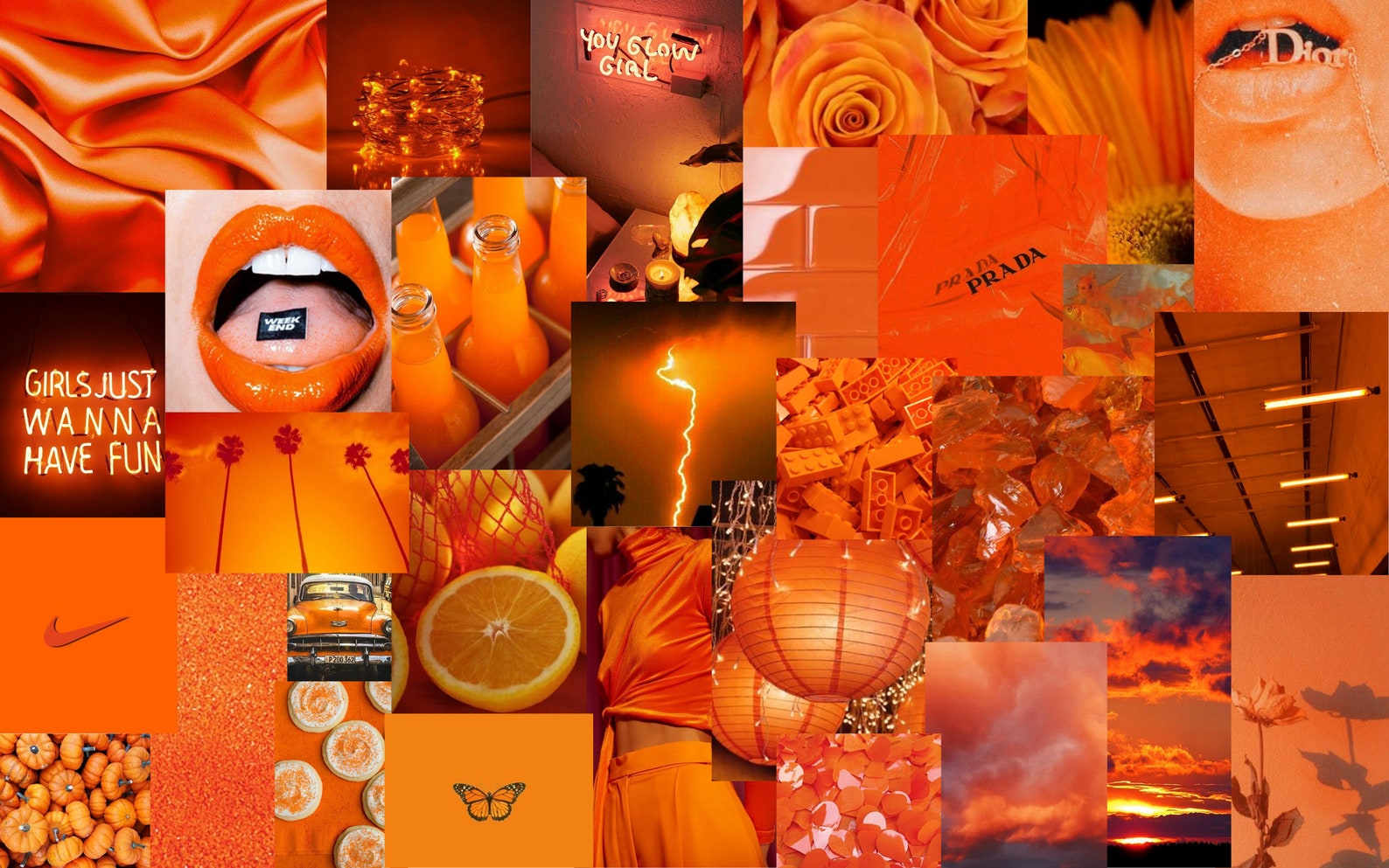Orange Macbook Screensaver collage Etsy