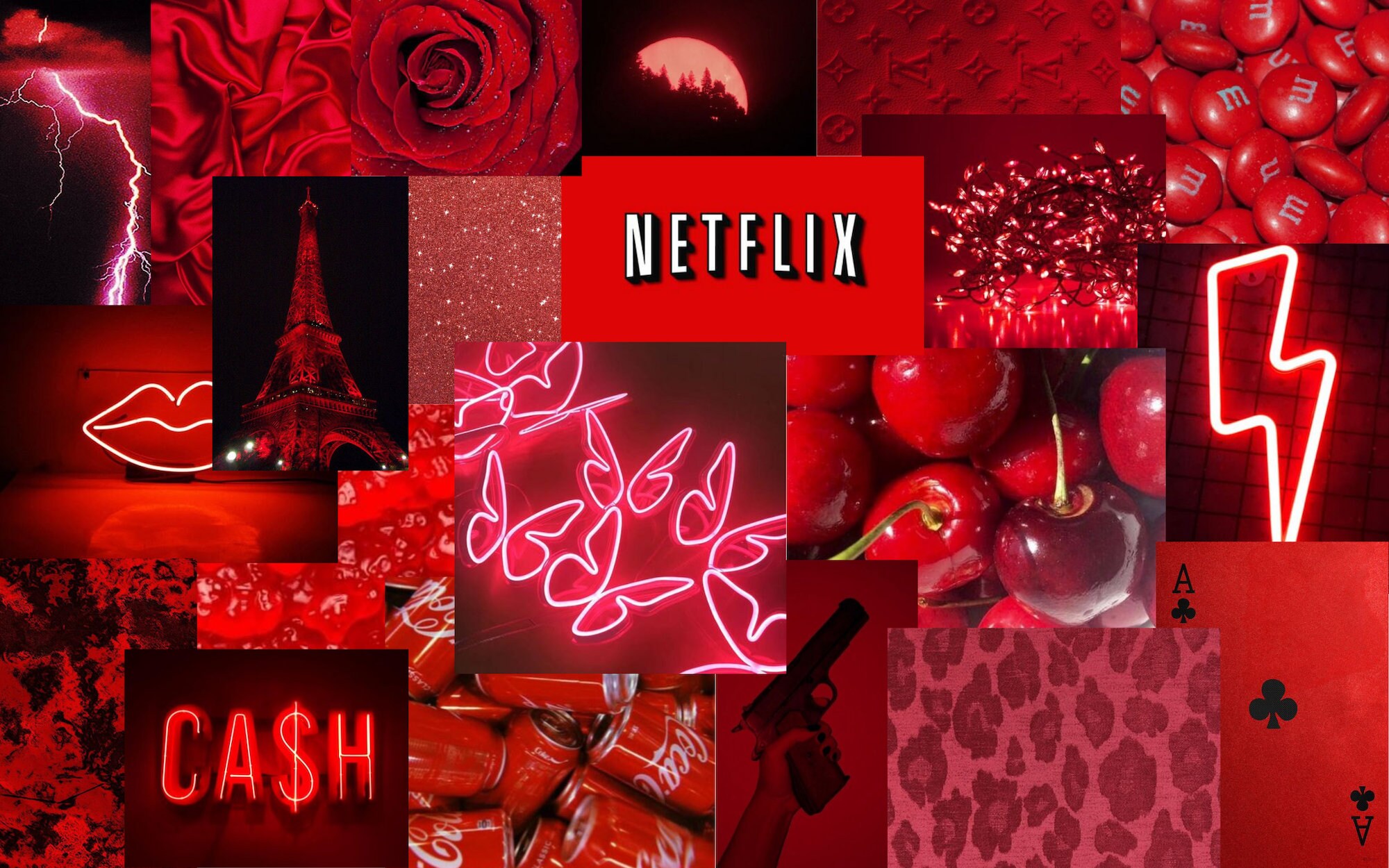 Red MacBook Screensaver Collage Etsy