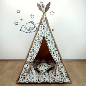 Tipi mit Indianer Motiven Tipi Zelt Spielhaus