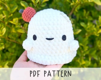 Gumdrop the Ghost Pumpkin Toy Soft Halloween Crochet Amigurumi PDF Pattern