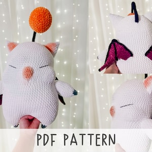 Moogle Inspired by Final Fantasy FFXVI FF14 Plushie Stuff Toy Crochet Amigurumi PDF Pattern