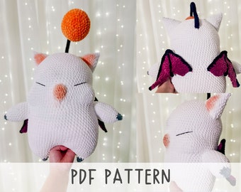 Moogle Inspired by Final Fantasy FFXVI FF14 Plushie Stuff Toy Crochet Amigurumi PDF Pattern