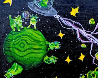 Space kitty print!