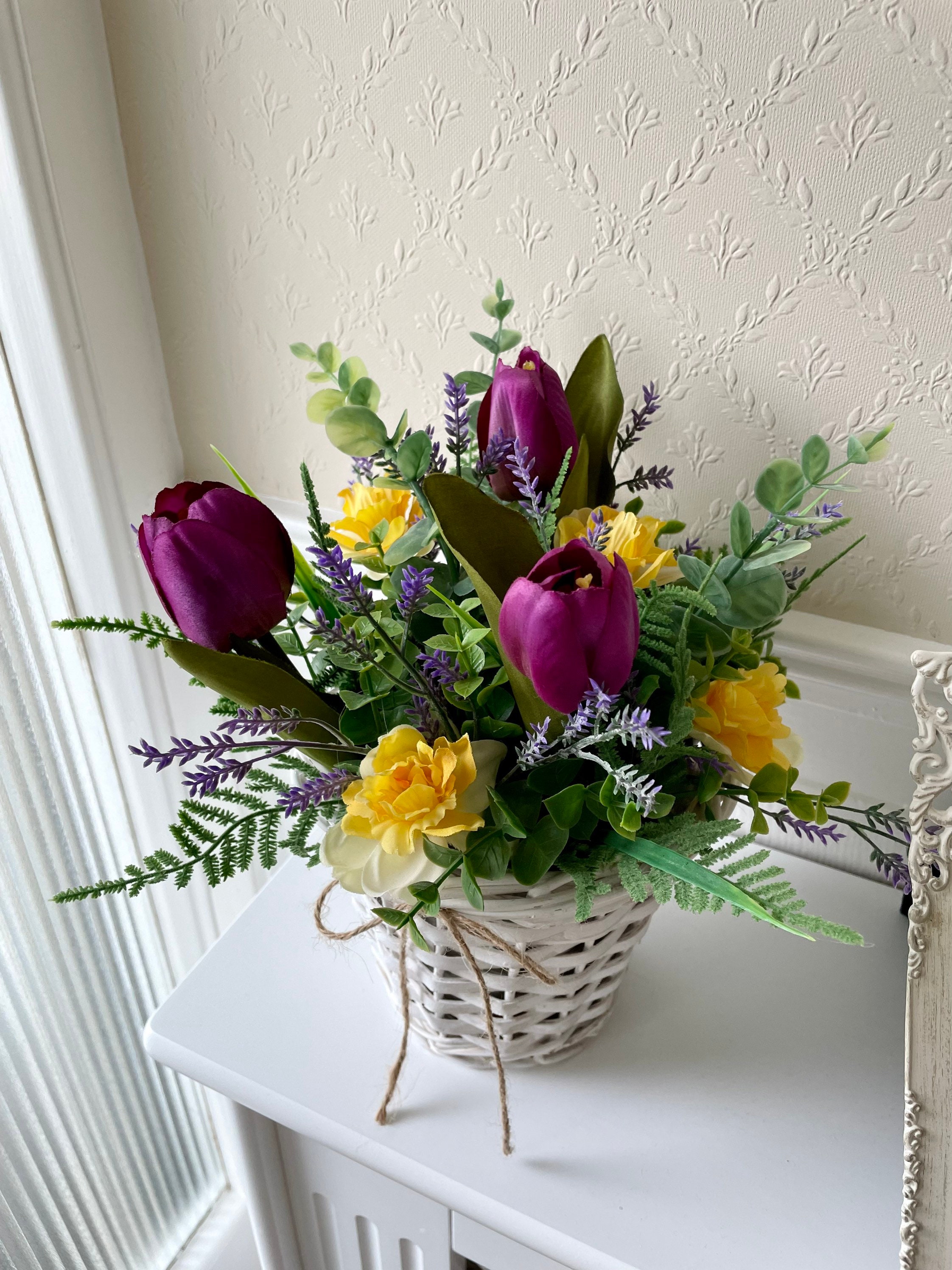 Tulip Flower Arrangement Birthday Gift Table Centrepiece Etsy