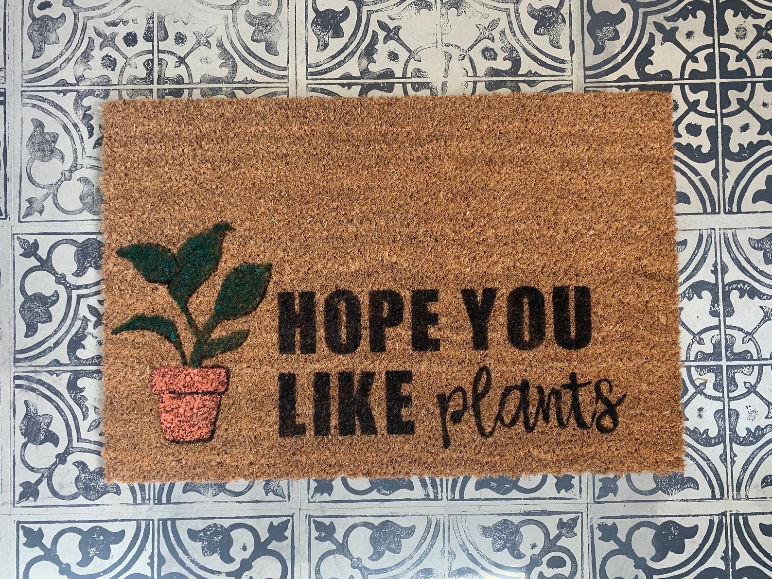 Custom Door Mat Plants Etsy
