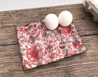 Rustic ceramic egg tray ,Red willow,12 grid tray eggs ,egg tray ,egg holder countertop,new  home gift,cottage home decor