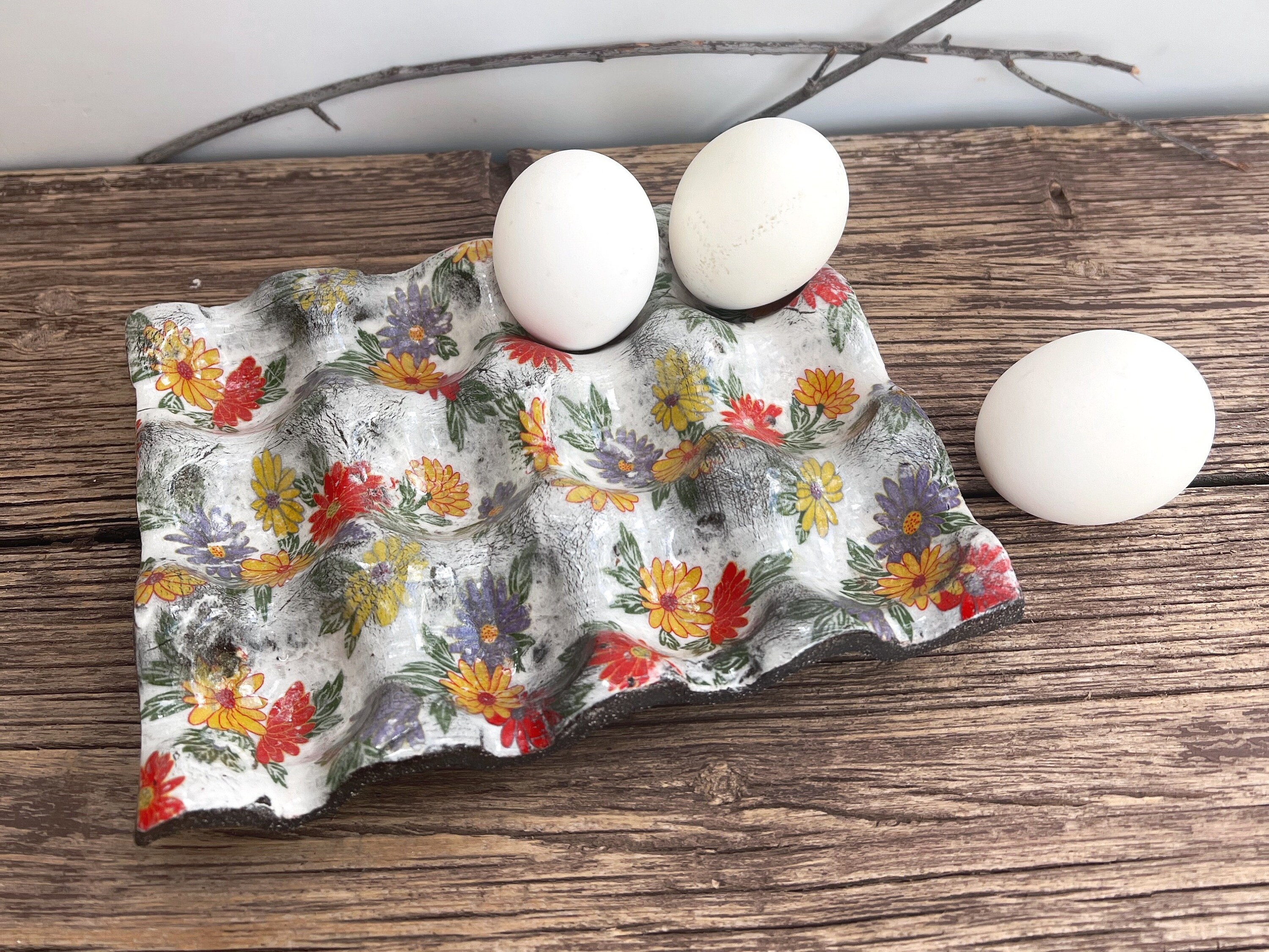 Handmade Speckled Egg Holder 