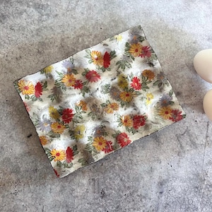 Floral Rustic Ceramic 12 egg tray ,handmade egg holder ,Easter tray,countertop ,vintage egg holder,Ceramic egg carton,cottage core